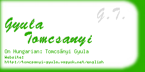 gyula tomcsanyi business card