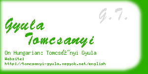 gyula tomcsanyi business card